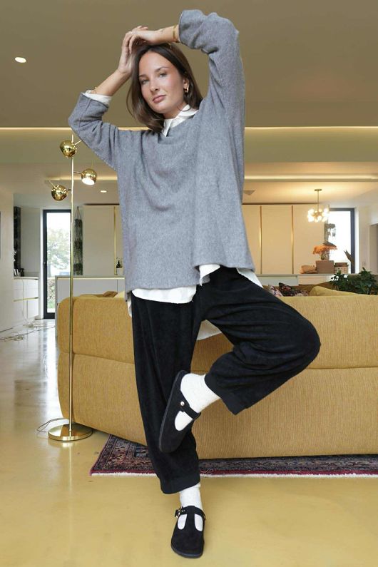 Conrad Oversized Boxy Knit Mid Grey